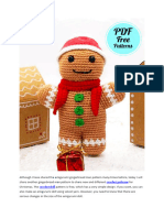 Crochet Gingerbread Cookie Man Amigurumi PDF Pattern