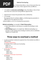 Method Constructor Overloading