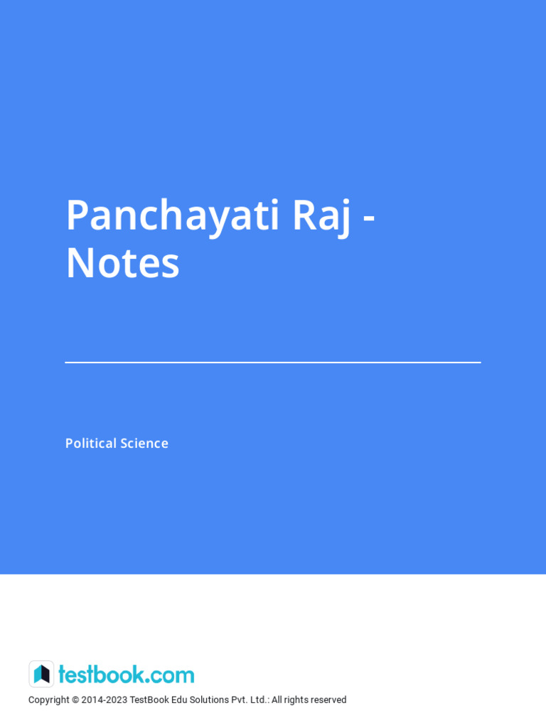 Panchayati Raj - Notes | PDF