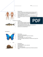 Invertebrates and Vertebrates Characteristics