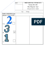 phiếu kiểm tra TIẾNG ANH 1