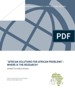 African Solutions For African Problems Where Is The Research