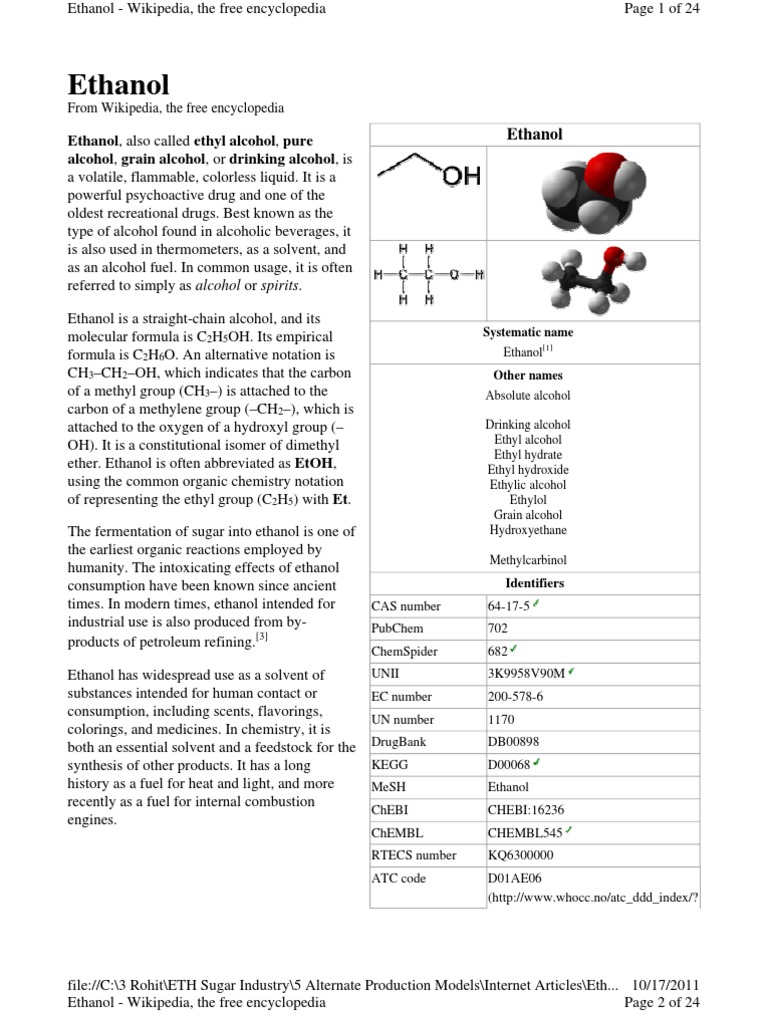 Ethanol Ethanol Drink