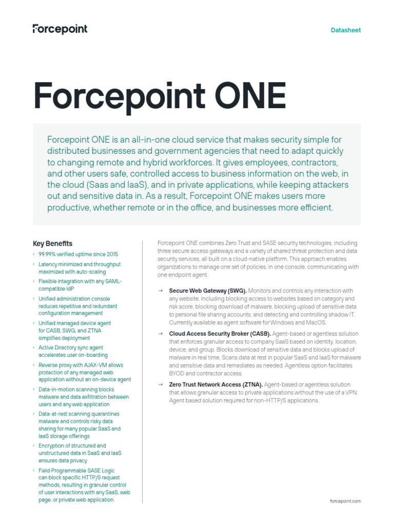 Forcepoint ONE: Comprehensive Cloud Security | PDF | Cloud Computing ...