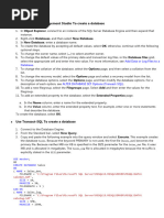 Create Database, Create Table, Drop Database