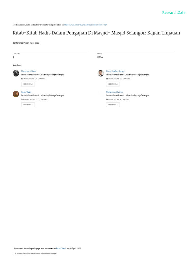 kitab-kitabhadisdalampengajiandimasjidselangor-pdf