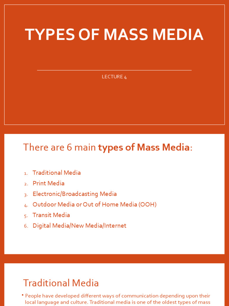 Types of Mass Media PDF Mass Media Advertising