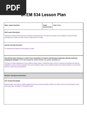 stem 534 lesson plan