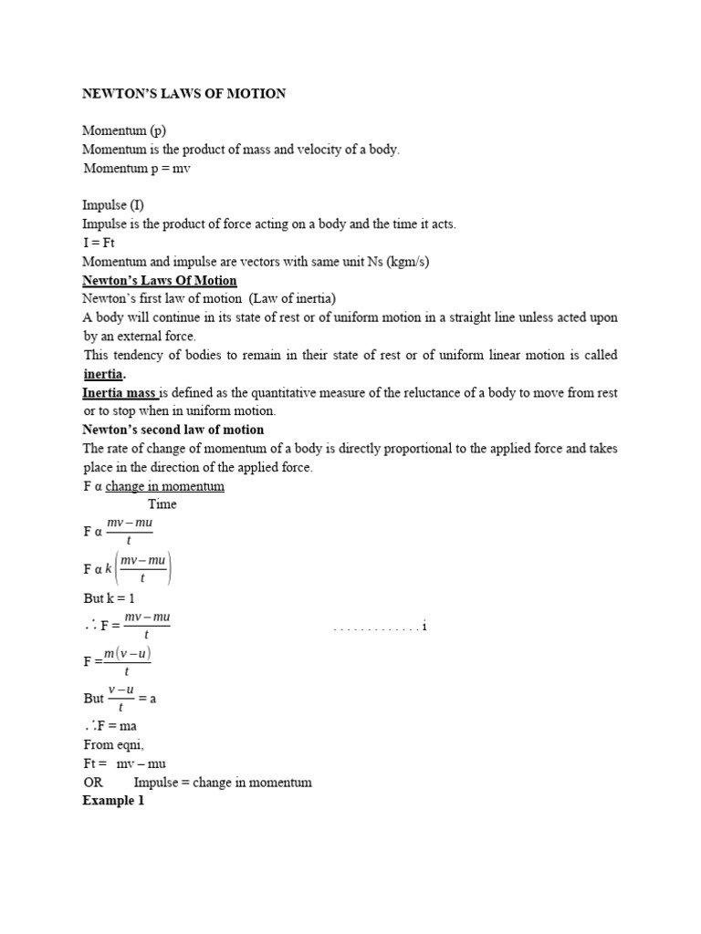 Ss2 Physics Note PDF Collision Momentum