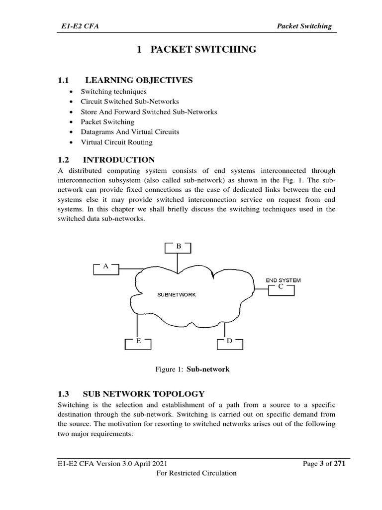 E1-E2 - Text - Chapter 1. PACKET SWITCHING | PDF