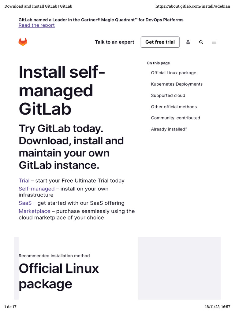 and Install GitLab GitLab | PDF | Linux | Operating System Families