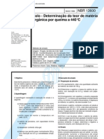 NBR 13600 - 1996 - solo - determinação do teor de matéria orgânica por queima a 440 graus celsius