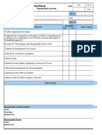 Fiche de Contrôle Cuisine