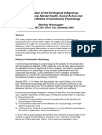 Evaluation of Models of Community Psycho