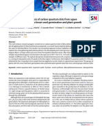 Green Approach Synthesis of Carbon Quantum Dots From Agave Bagasse and Their Use To Boost Seed Germination and Plant Growth