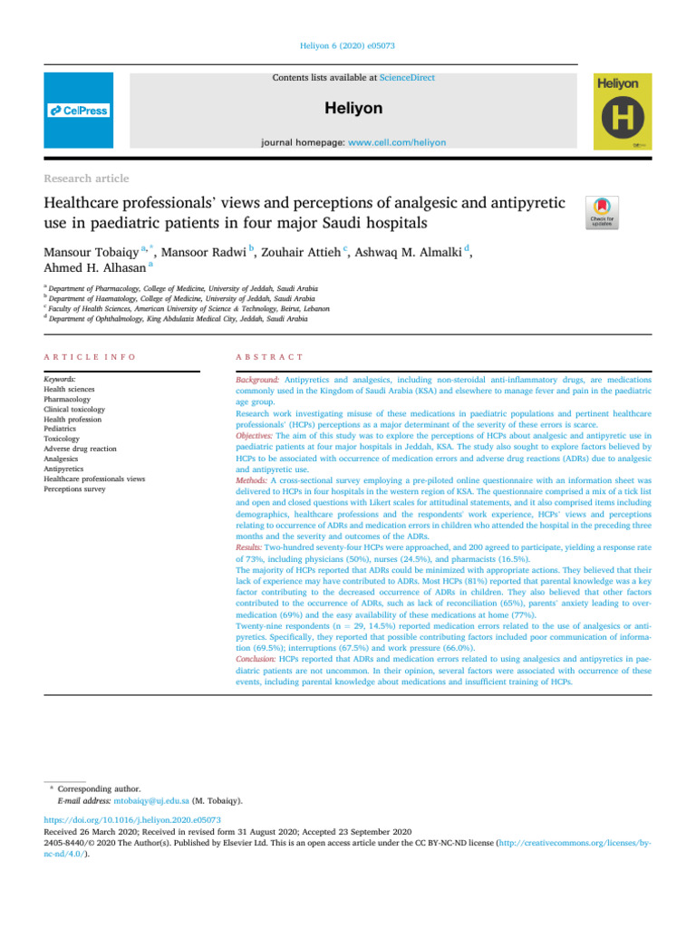 Analgetic and Antipyretic | PDF | Medical Error | Analgesic
