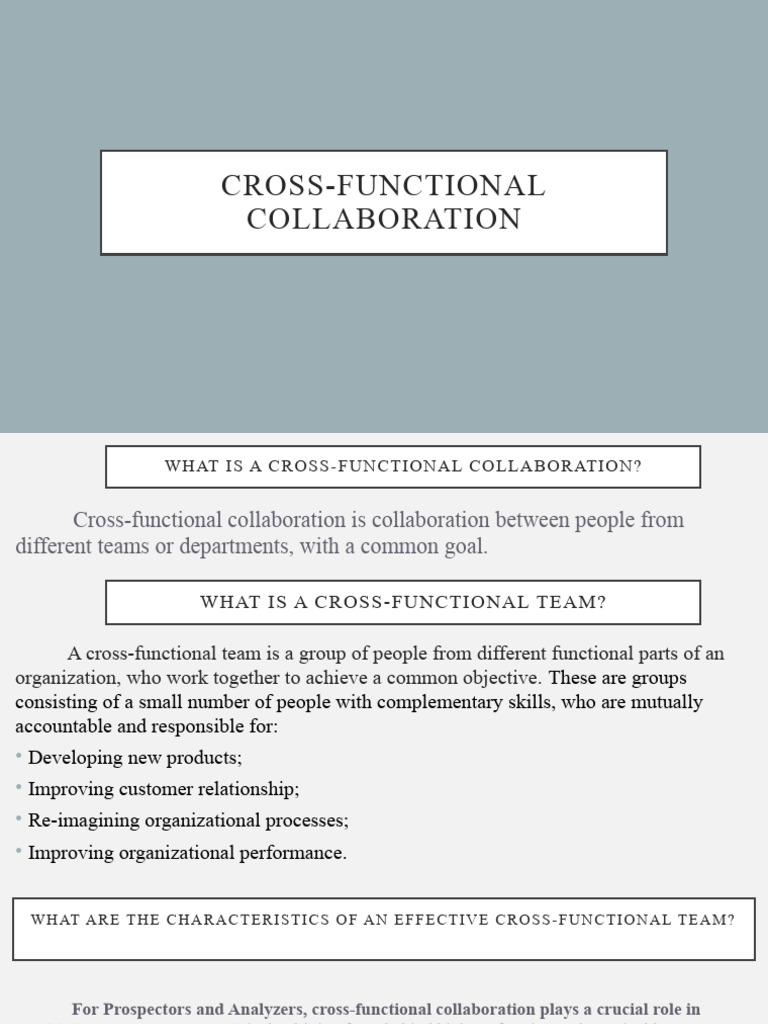 Cross Functional Collaboration Pdf