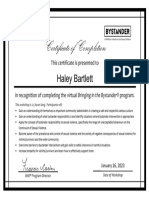 Haley Bartlett Certificate