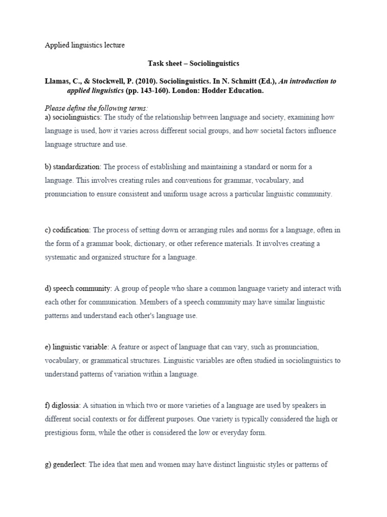 Key Concepts in Sociolinguistics Explained | PDF | Linguistics ...