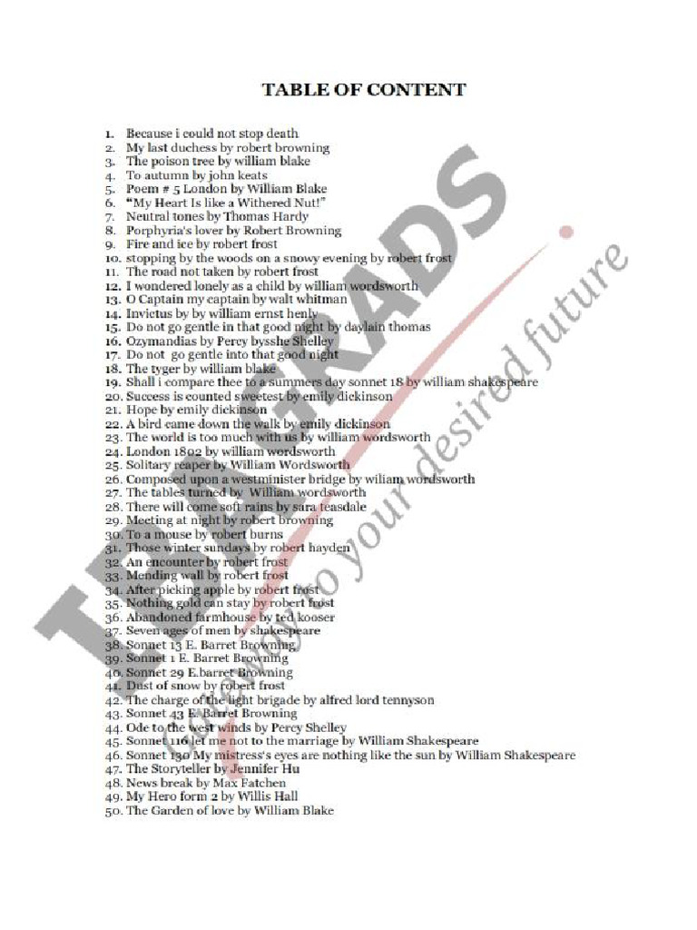 Famous English Poem Book Pdf