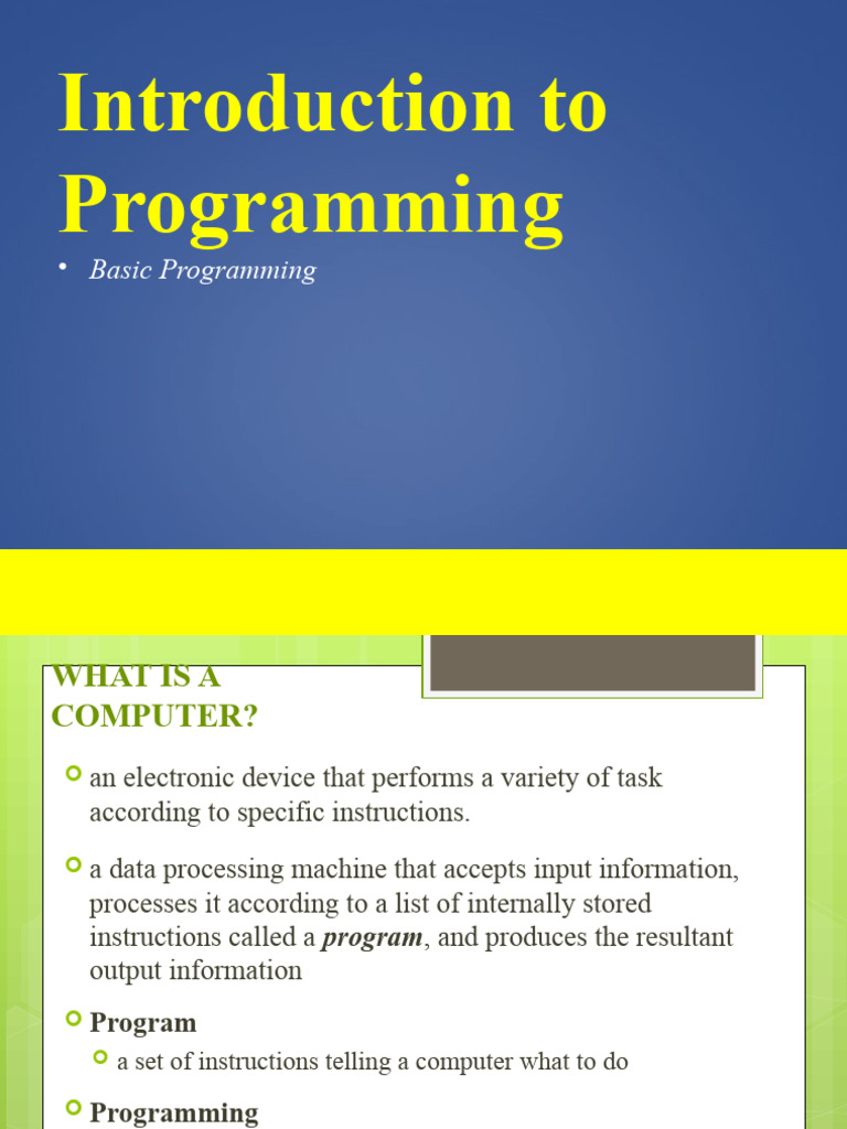 01 Introduction to Programming Concepts 2 | PDF | Software | Computer ...