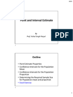 Session 11 - 12 Point and Interval Estimate