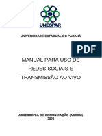 Manual para Uso de Redes Sociais e Transmissao de Lives