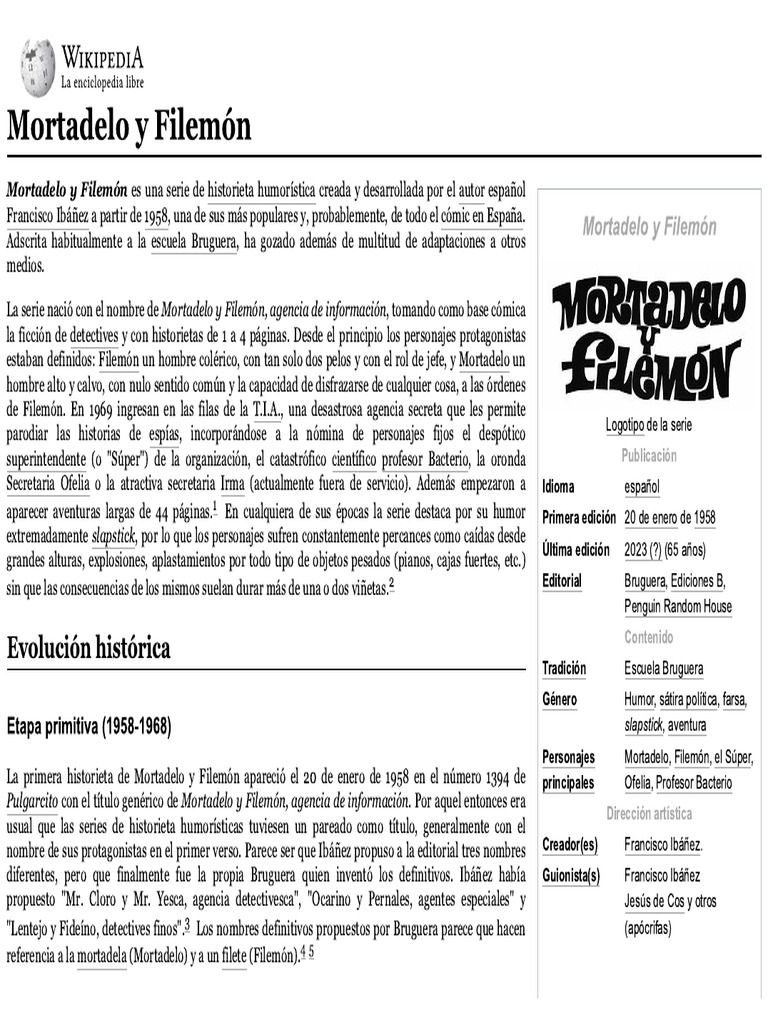Anexo:Personajes de Mortadelo y Filemón - Wikipedia, la enciclopedia libre