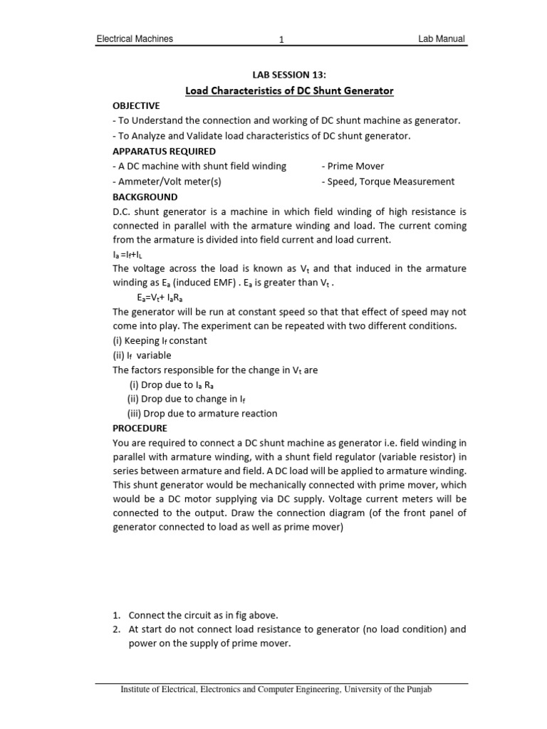 Lab 13 | PDF | Electric Generator | Direct Current