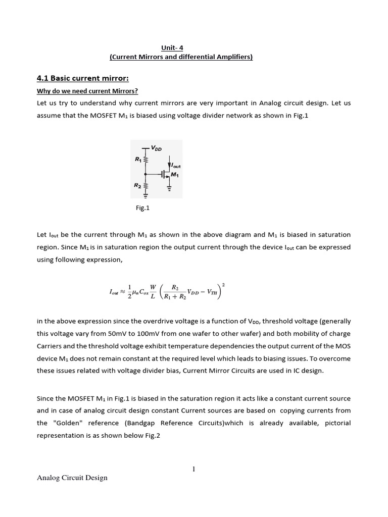 Current Mirrors in Analog Design | PDF | Mosfet | Computer Engineering