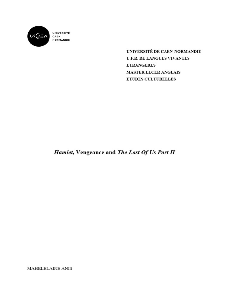 Modernit de shakespeare hamlet vengeance and the last of us part ii