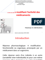 7 - Facteurs Physiologiques Et Pathologique Influençant L'activité Du Médicament