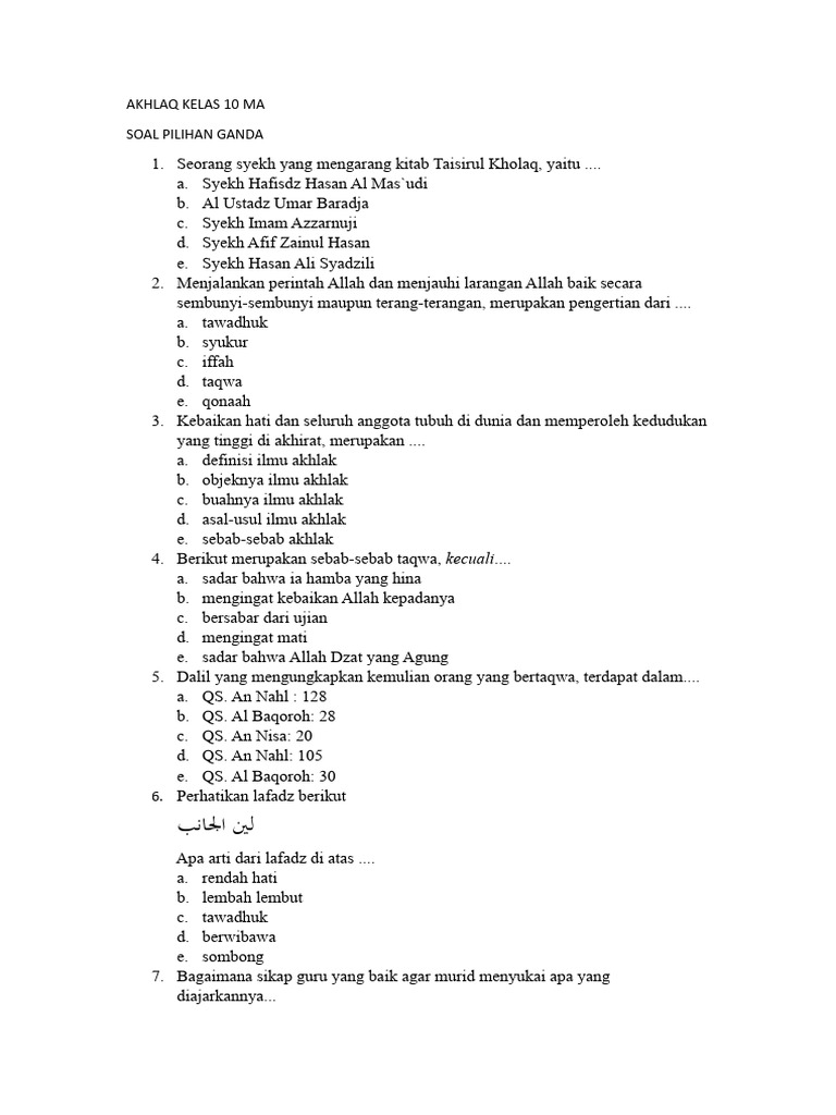 Akhlaq kelas 10 valid pdf