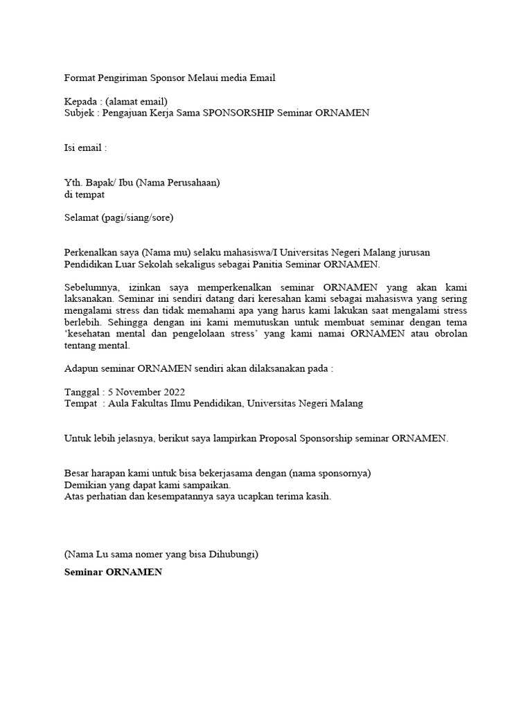 Template Kirim Email PDF