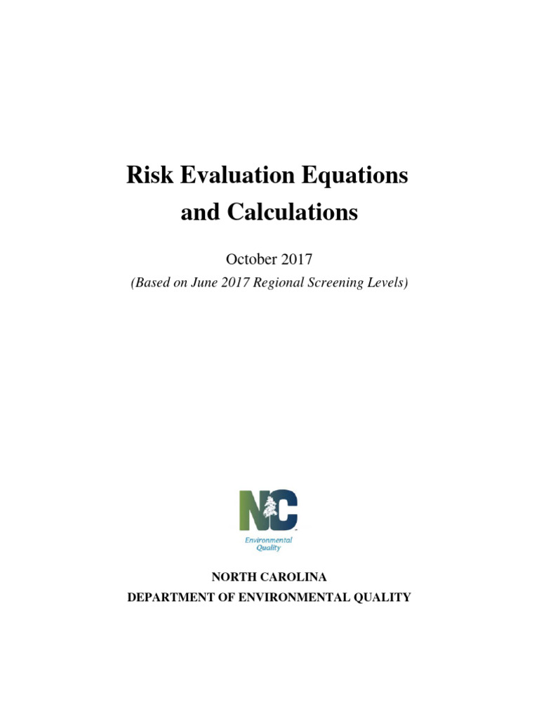Risk Evaluation Calculations - 2017 | PDF | Volatile Organic Compound ...