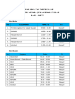 Jadwal Kegiatan Tahfidz Camp Masjid Nuwair