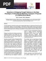 Selection of Shipping Freight Options in The New Paradigm of International Maritime Transport: Proposal of A Multicriteria Model