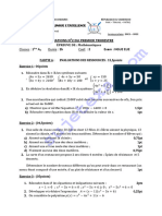 Evaluations N 2 Du Premier Trimestre: Classes: 1 Durée: 2H Coef.: 2 Exam: Ngue Elie