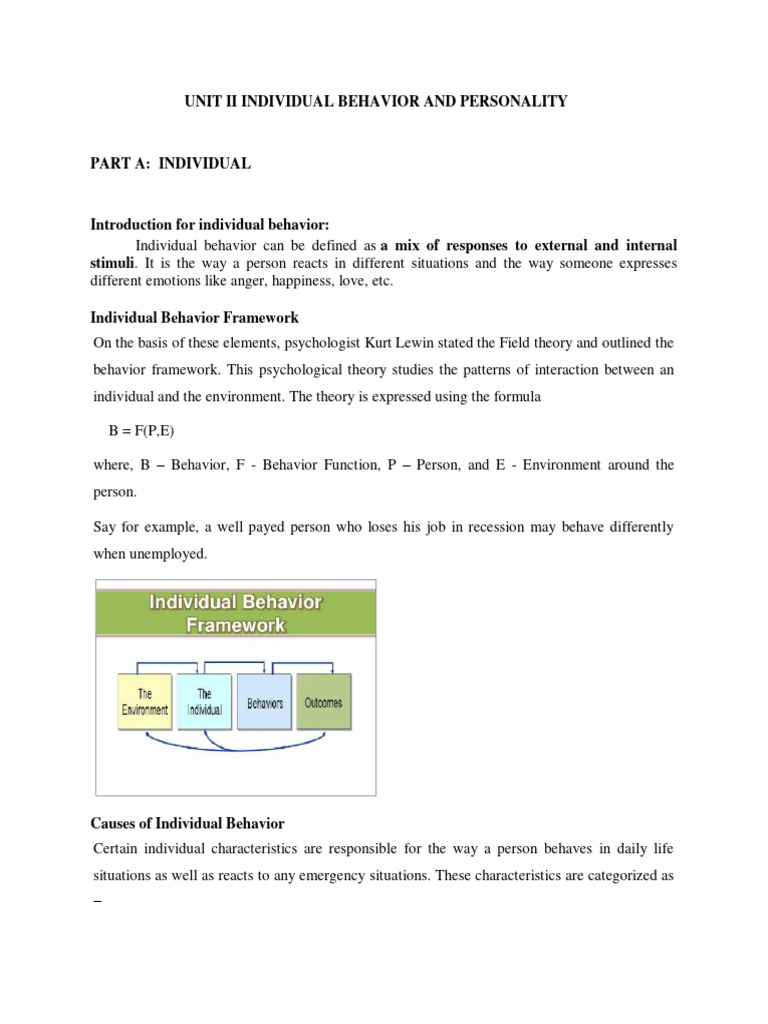 Understanding Individual Behavior | PDF | Job Satisfaction | Attitude ...