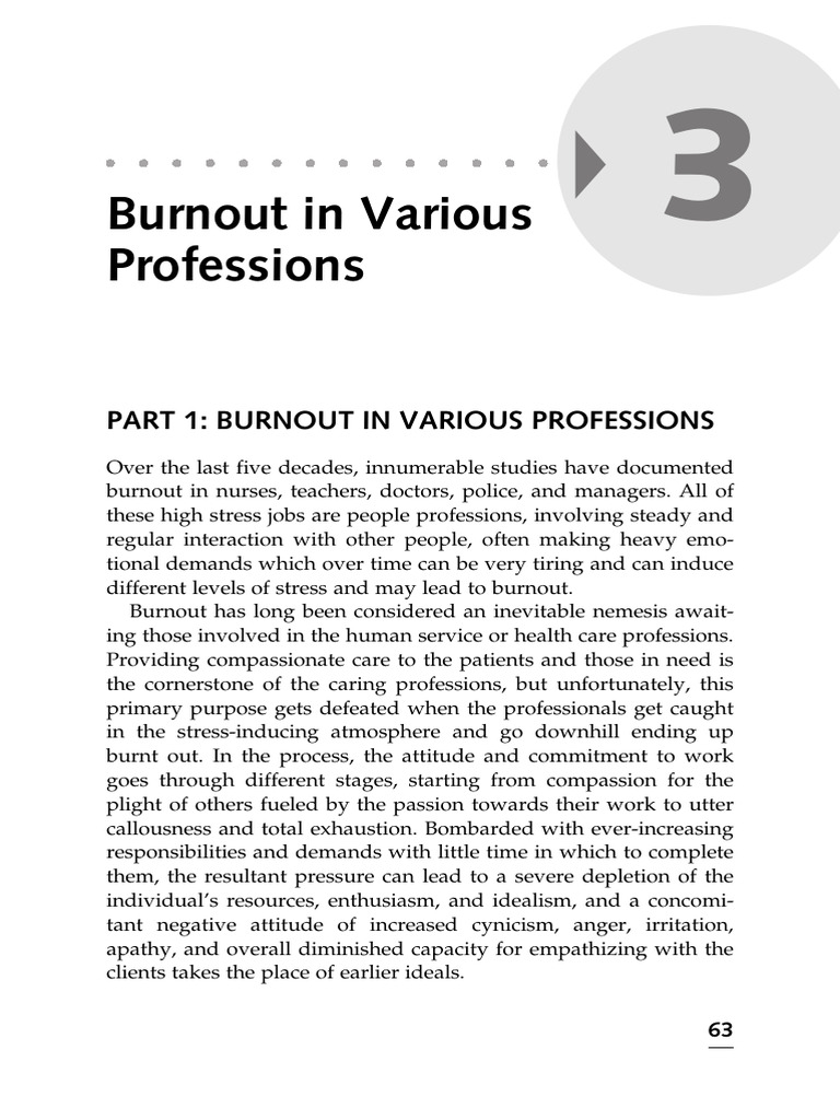 47 Burnout In Various Professions Pdf Occupational Burnout