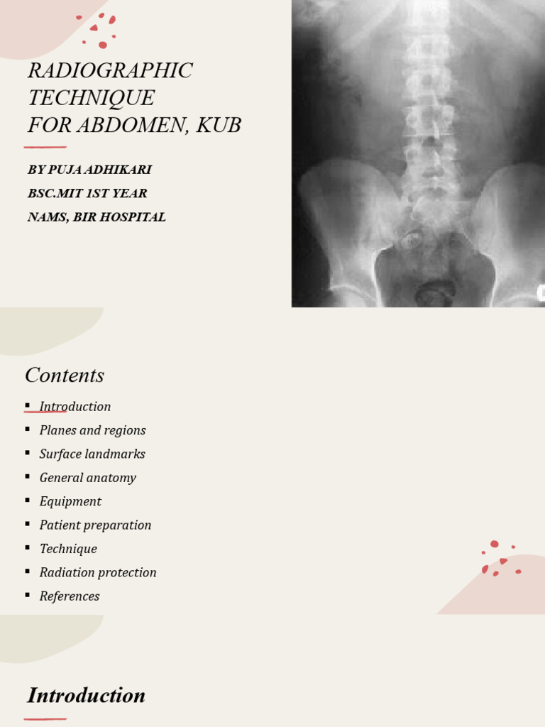 KUB X-Ray Technique for Abdomen | PDF | Liver | Peritoneum
