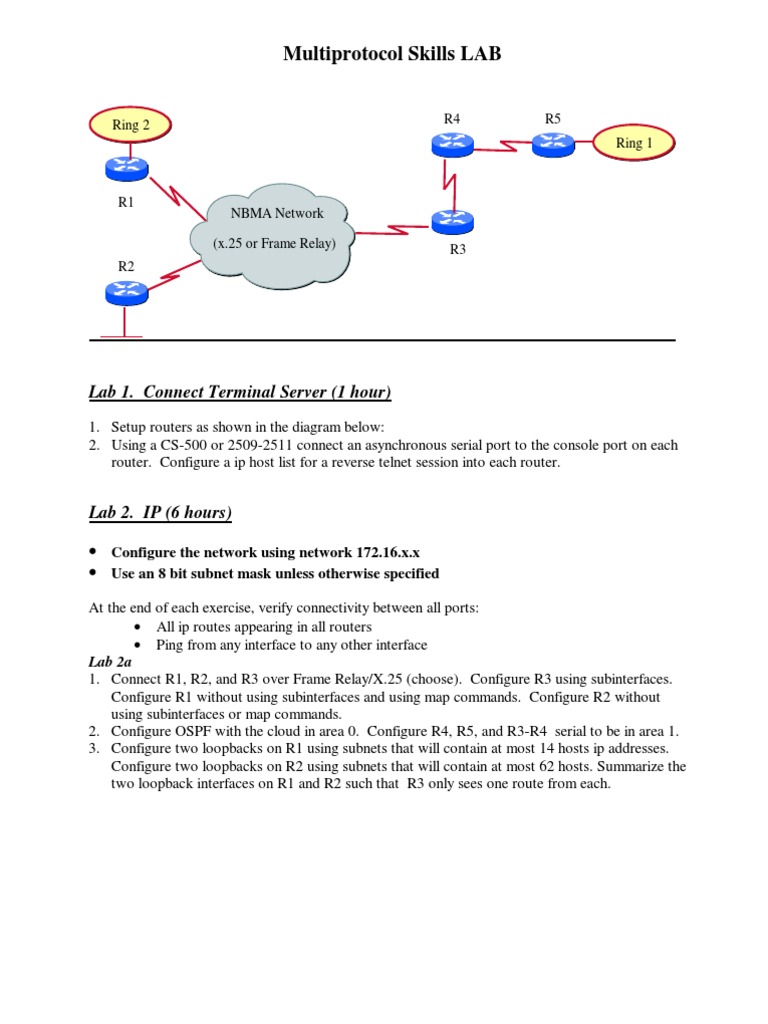 Multiprotocol Networking Skills Lab Guide | PDF | Router (Computing ...