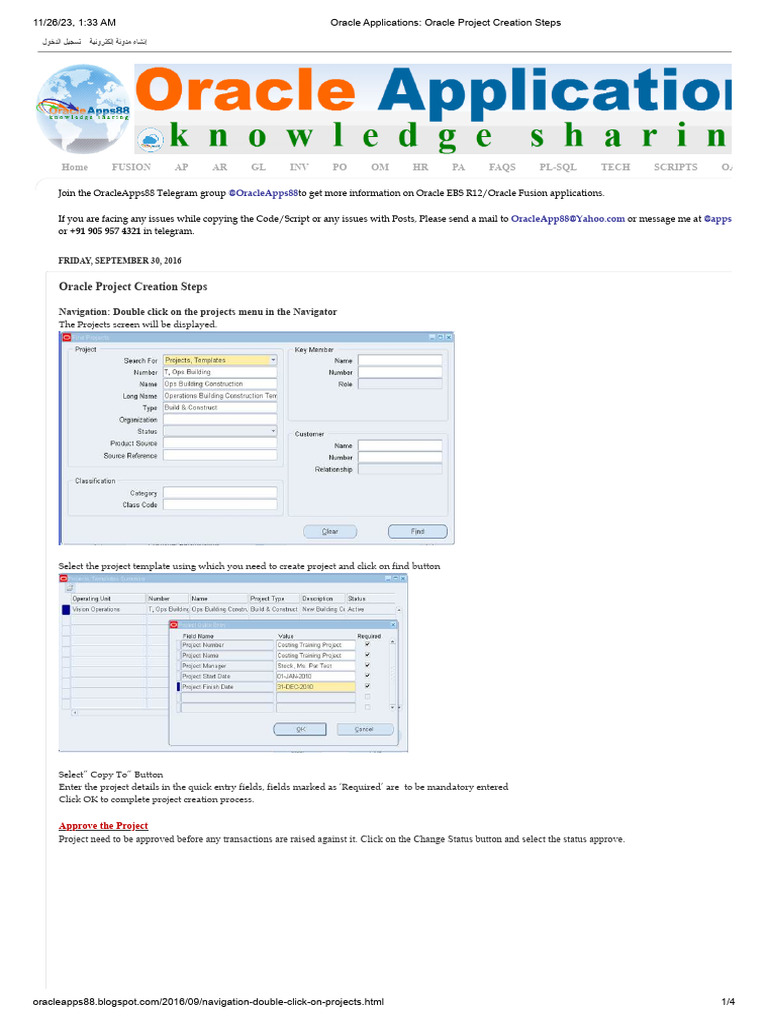 Oracle Project Creation Guide | PDF | Default (Computer Science) | Currency