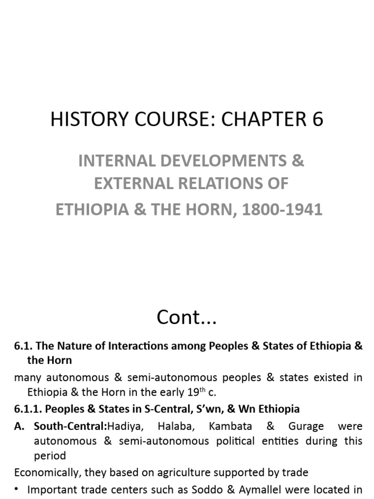Ethiopia & Horn History: 1800-1941 | PDF | Ethiopia | Horn Of Africa