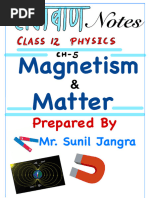 Magnetism and Matter: Class 12 Notes | PDF | Magnet | Magnetic Field