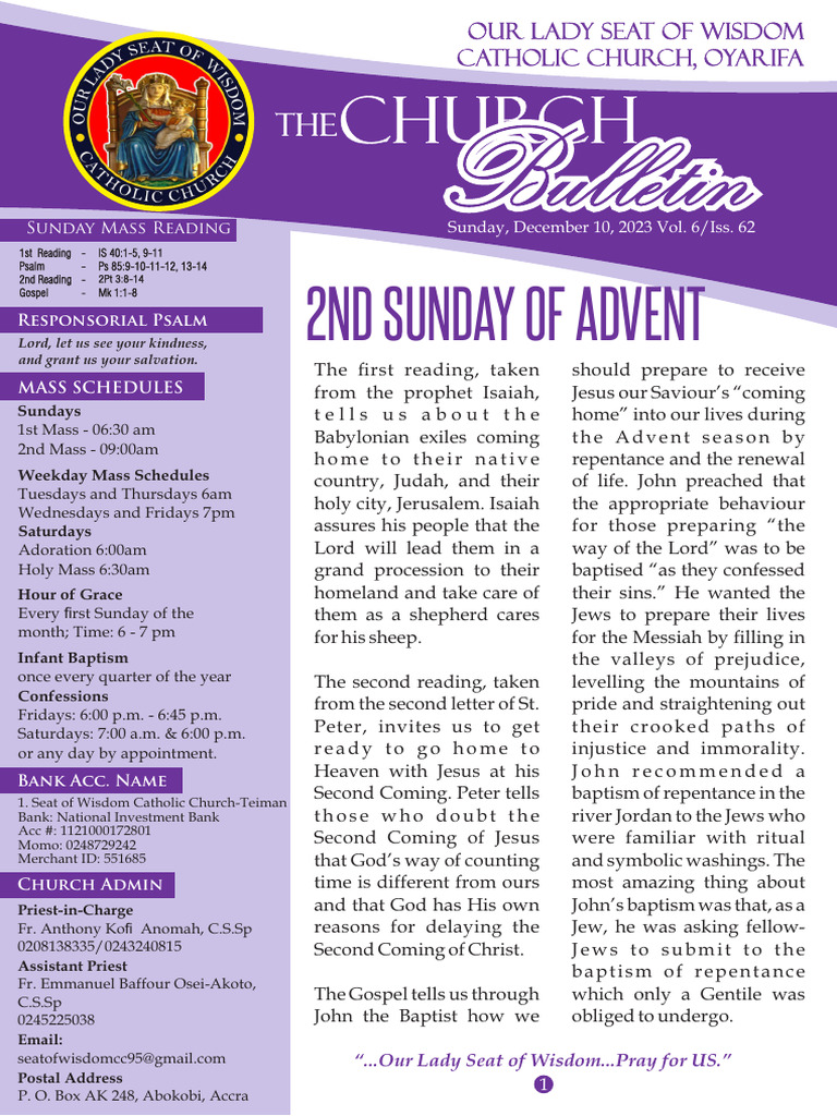 Reflection for 2nd Sunday of Advent PDF God The Father Baptism