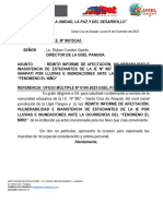 Elevo Informe de Afectación, Vulnerabilidad e Inasistencia de Estudiantes Por Lluvias e Inundaciones Ante