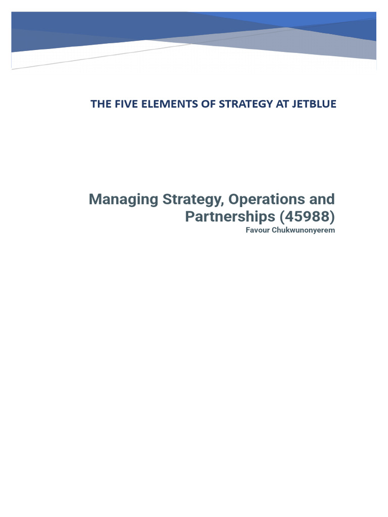 JetBlue's Strategic Framework Analysis | PDF | Airlines | Low Cost Carrier