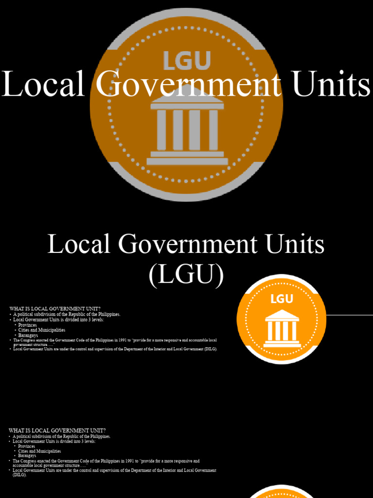 Local Government Units PDF Governance Public Law
