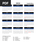2025 South Africa Calendar with Holidays | PDF | Observances | Holidays